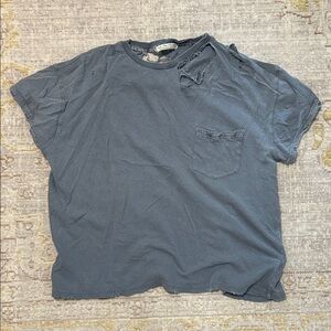 We The Free Distressed Blue Short Sleeve Tee